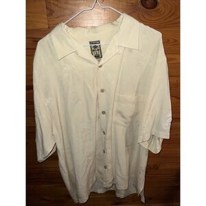 Montego Mon 100% Silk Short Sleeve Button Up Shirt Men's SZ Large Tropical
